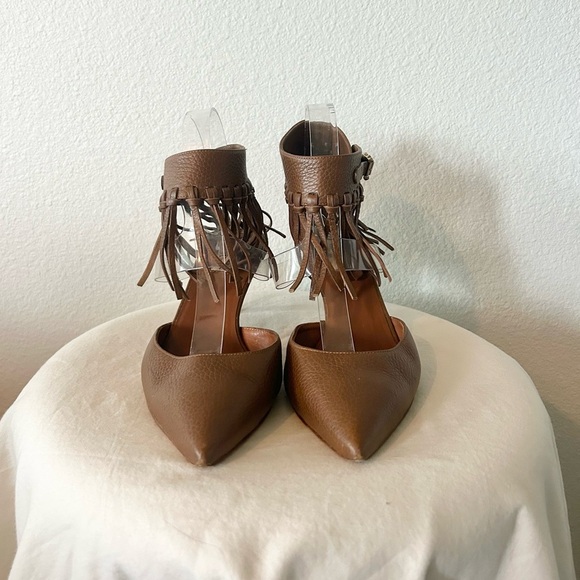 Valentino Garavani Brown Fringe Heels - Picture 4 of 13